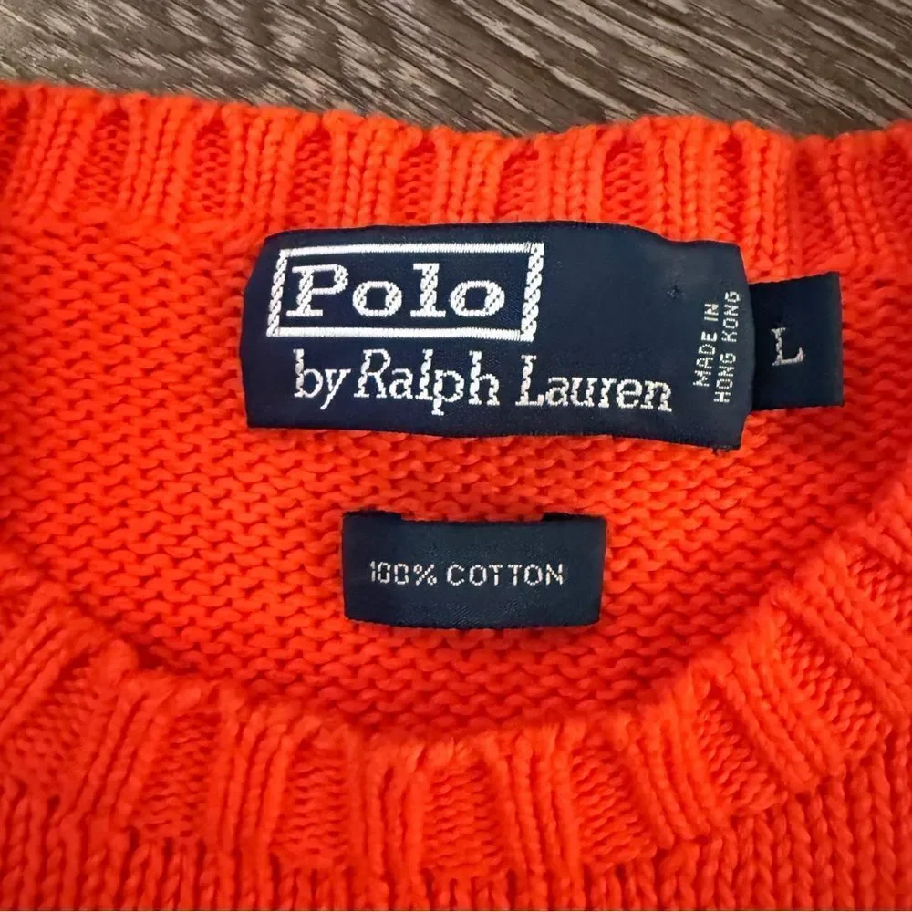 Polo By Ralph Lauren Vintage Orange Cotton Sweater